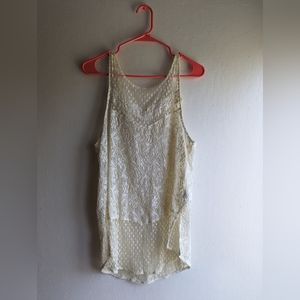 White cream lace tank top American eagle size M